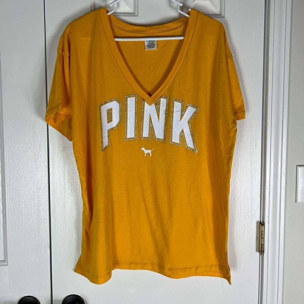 Victoria Secret PINK Yellow Gold Shirt L